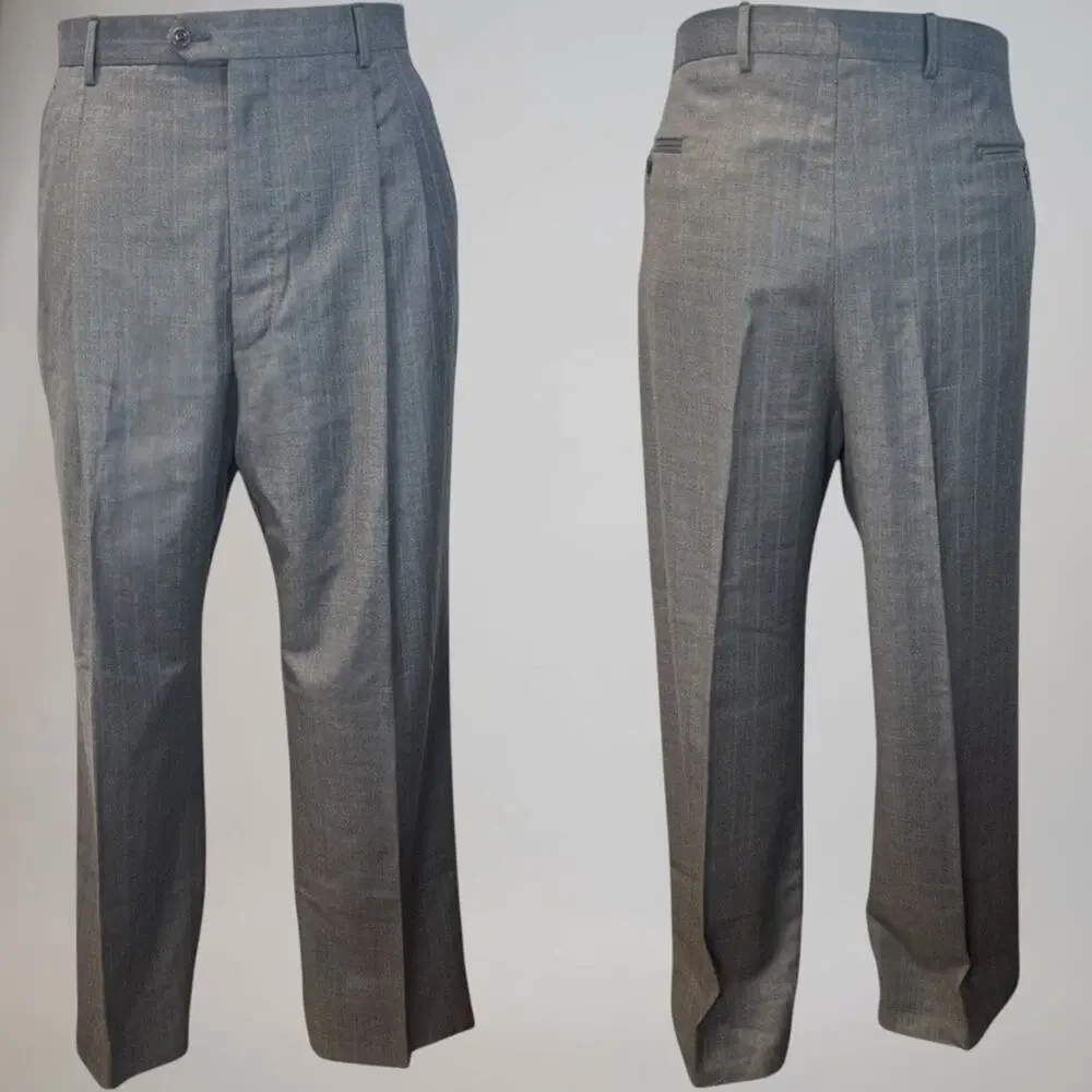 Zegna Trofeo Superfine Australian Wool Suit 46Rv 39x30 Gray Lavender Italy